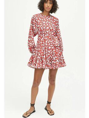 RARE NEW $645 RHODE LUNA MINI DRESS IN LOVE BURST PRINT SIZE L